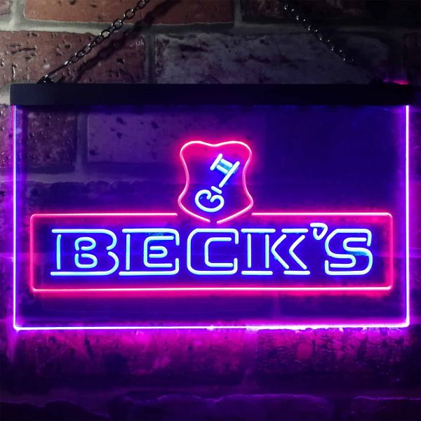 Beck's Key Logo Dual LED Neon Light Sign